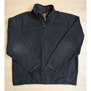 Timberland Black Full Zip Fleece Jacket Embroidered Logo Men's XL